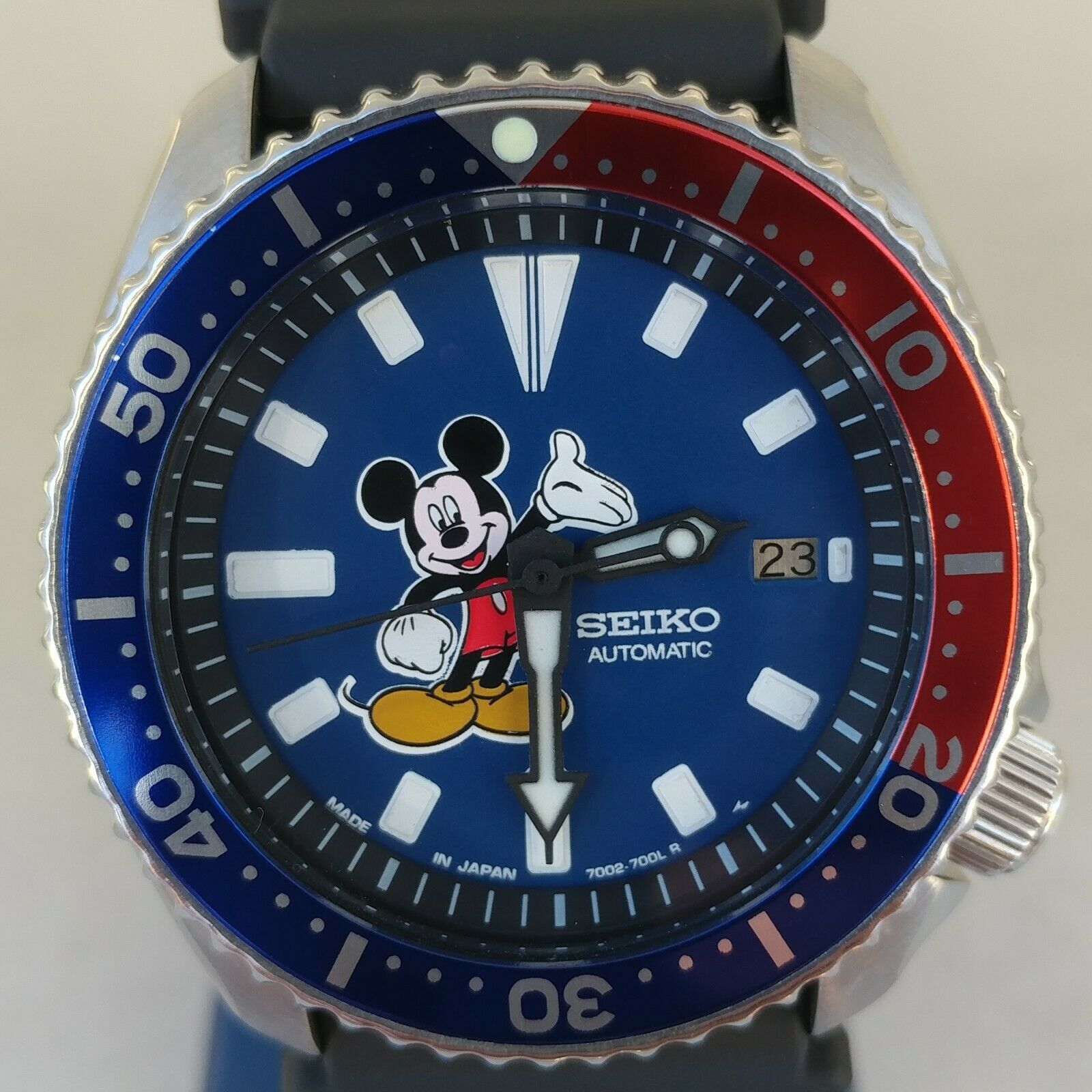 Seiko 7002-7000 Vintage Divers Mickey Mouse Automatic Watch Mod