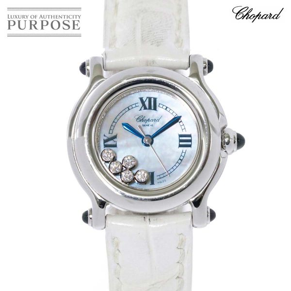 [Battery replaced] Chopard CHOPARD Happy Sports 8245 Ladies Watch 5P Diamond White Shell Dial