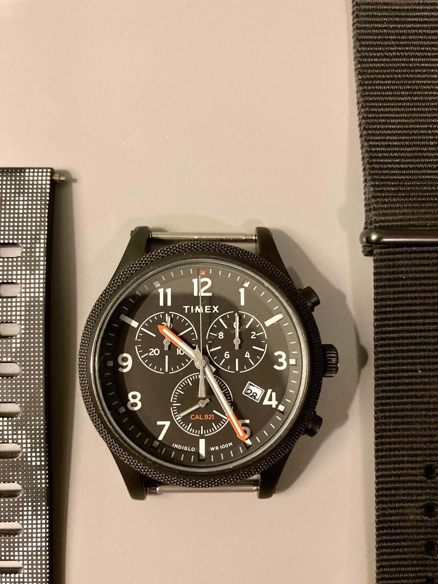 WTS Timex Allied LT Chronograph 42mm with 3 Straps 45 OBO WatchCharts Marketplace