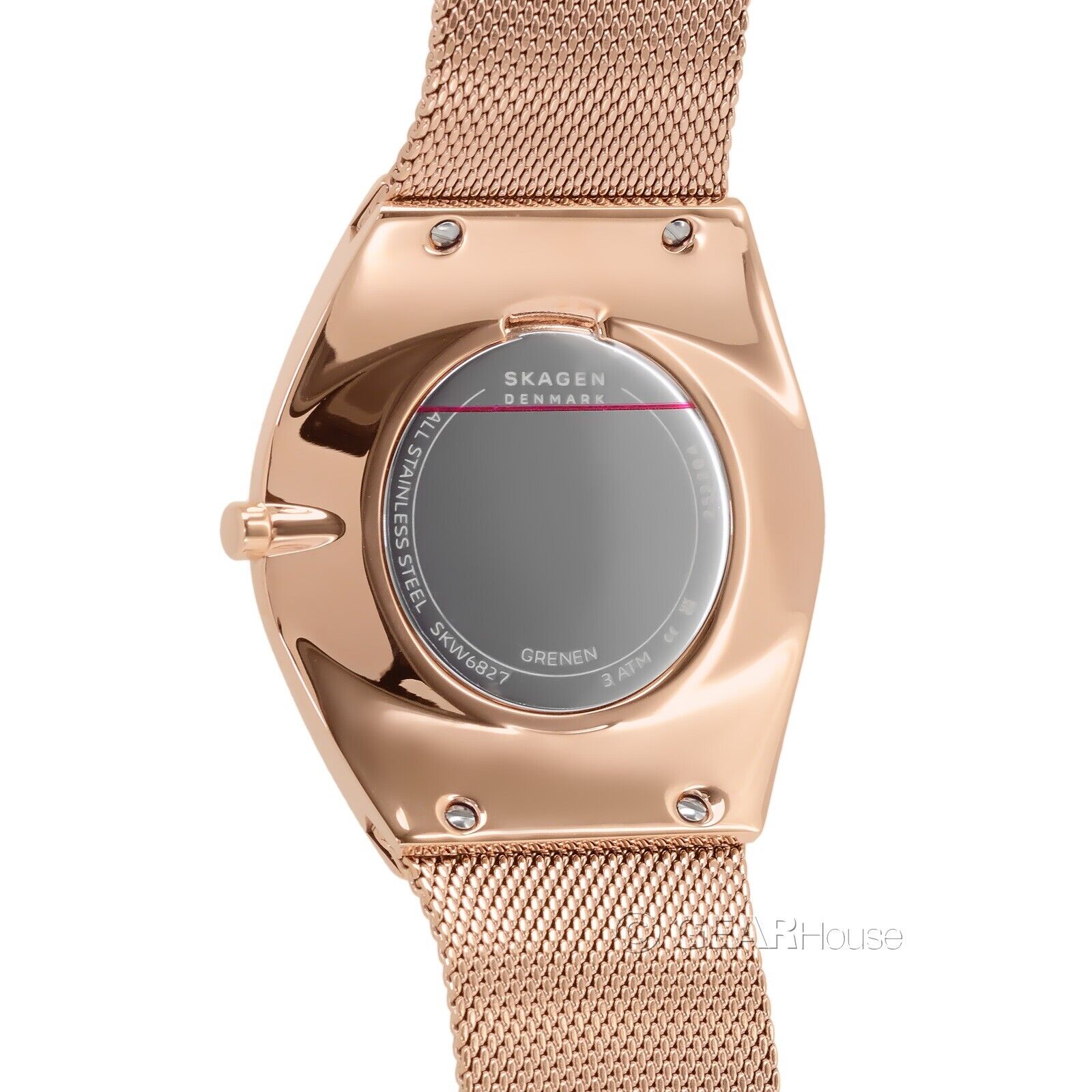 SKAGEN Mens Grenen Ultra Slim Rose Gold Dress Watch Silver Dial