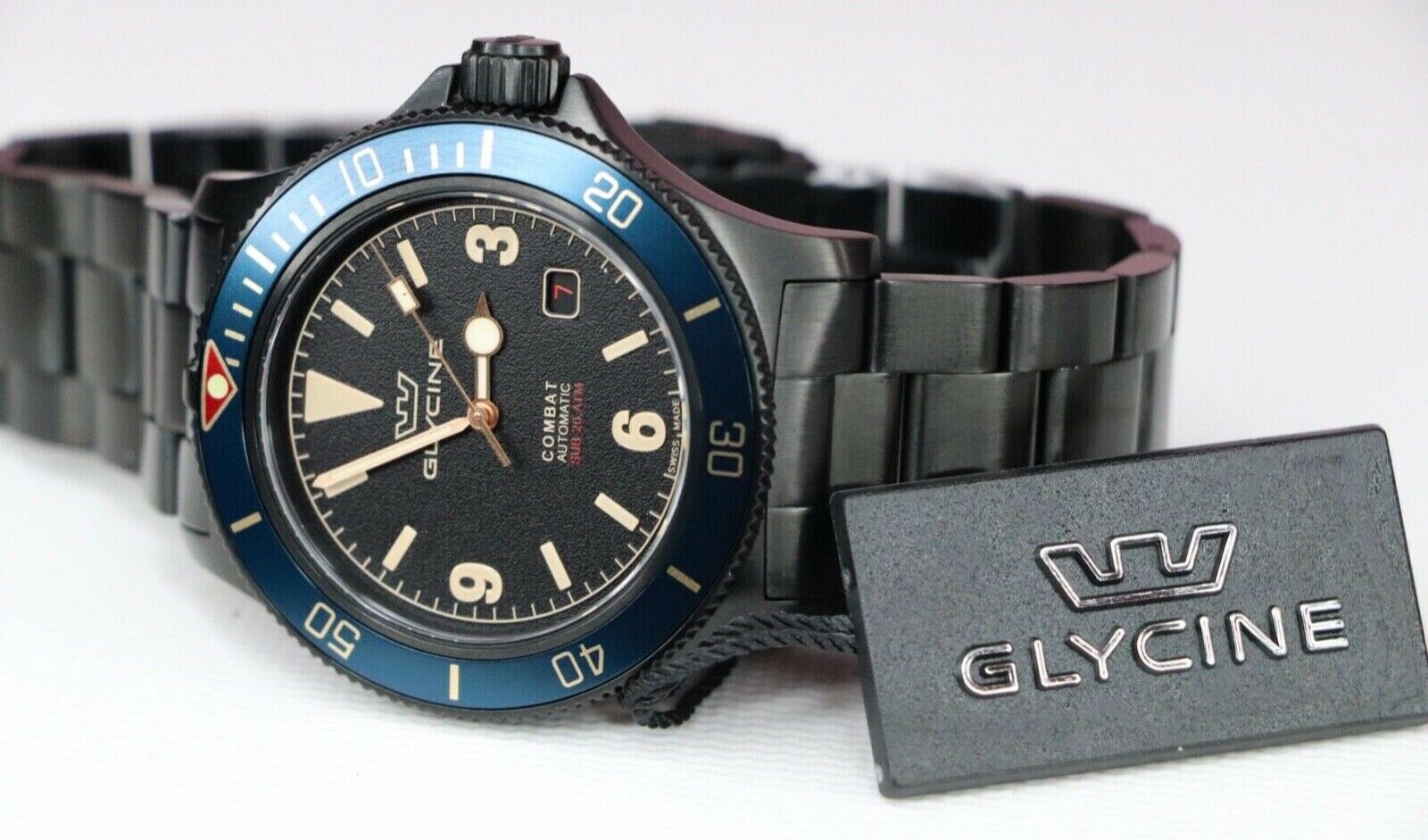 Glycine GL0291 Men s Combat Sub 42 Vintage Automatic 42mm Black