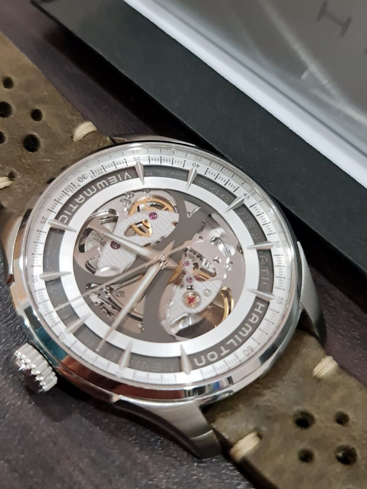 Hamilton jazzmaster viewmatic on sale skeleton gent auto