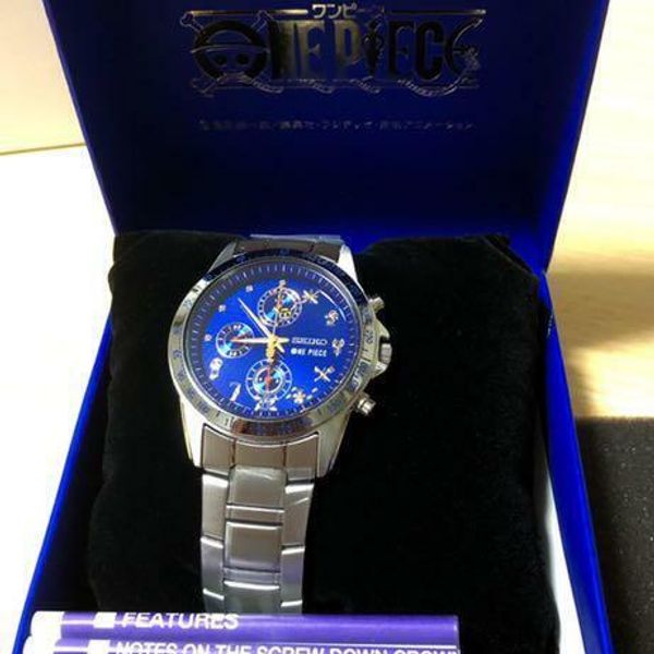 SEIKO ONE PIECE Watch 20th Anniversary Limited Luffy Chronograph Quartz  Blue JPN