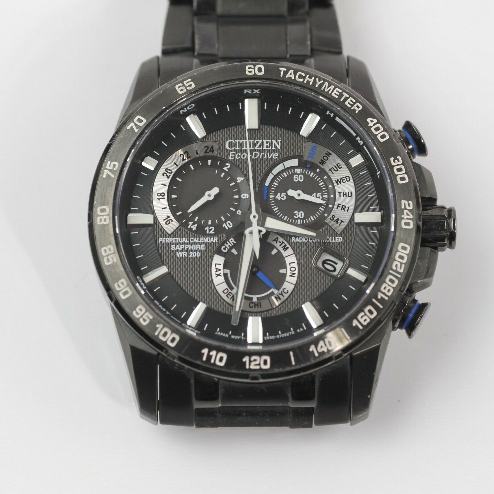 Men's Citizen Eco Drive Watch Perpetual Calendar Radio Controlled E650-S075165  | WatchCharts