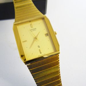 Vintage Citizen CTZ 6618 wrist watch; boxed original; gold case