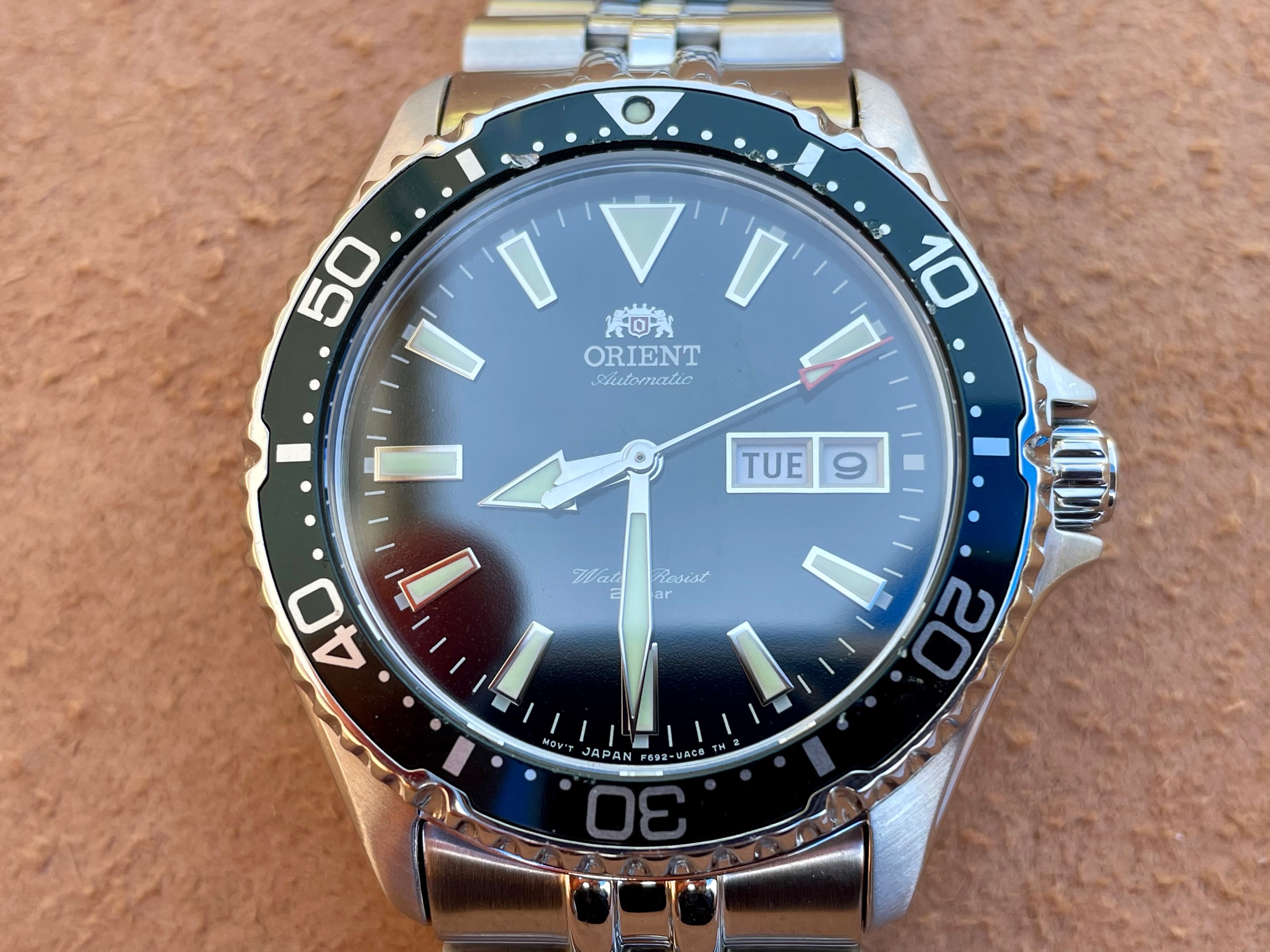 For Sale: Orient Kamasu - Green Dial with Strapcode Jubilee