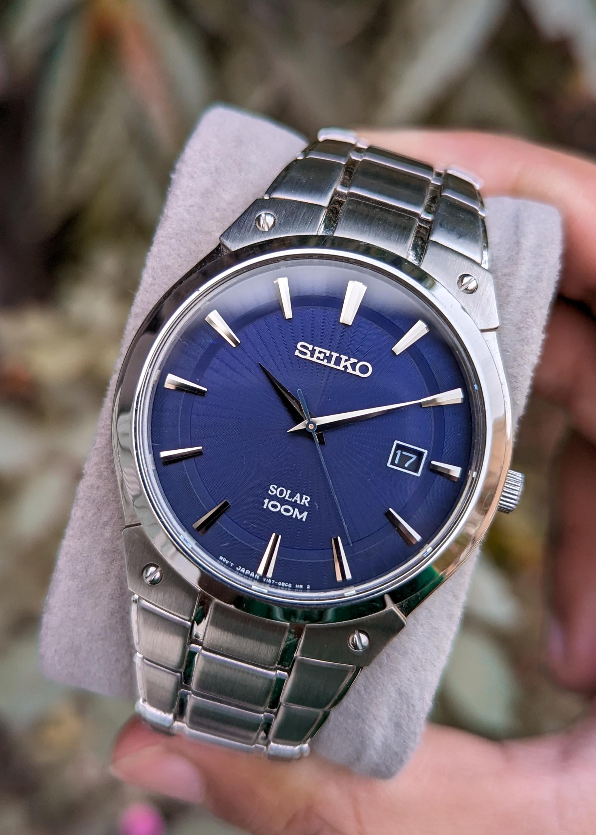 WTS Vintage JDM SEIKO Solar 100m Quartz Ref. SNE 323 Blue Sunburst Dial 99 Usd only WatchCharts Marketplace