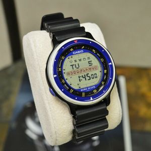 CASIO HOR-100W [1014] HOROSCOPE DIGITAL WATCH BLUE BEZEL RARE
