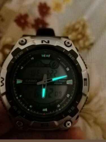 Vintage CASIO AQW 100 TIDE GRAPH MOON PHASE ANALOGUE DIGITAL