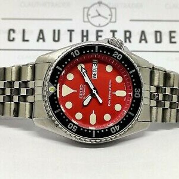 SEIKO 7S260030 SKX013 AUTOMATIC MENS WATCH RED FACE MODDED SN 782391