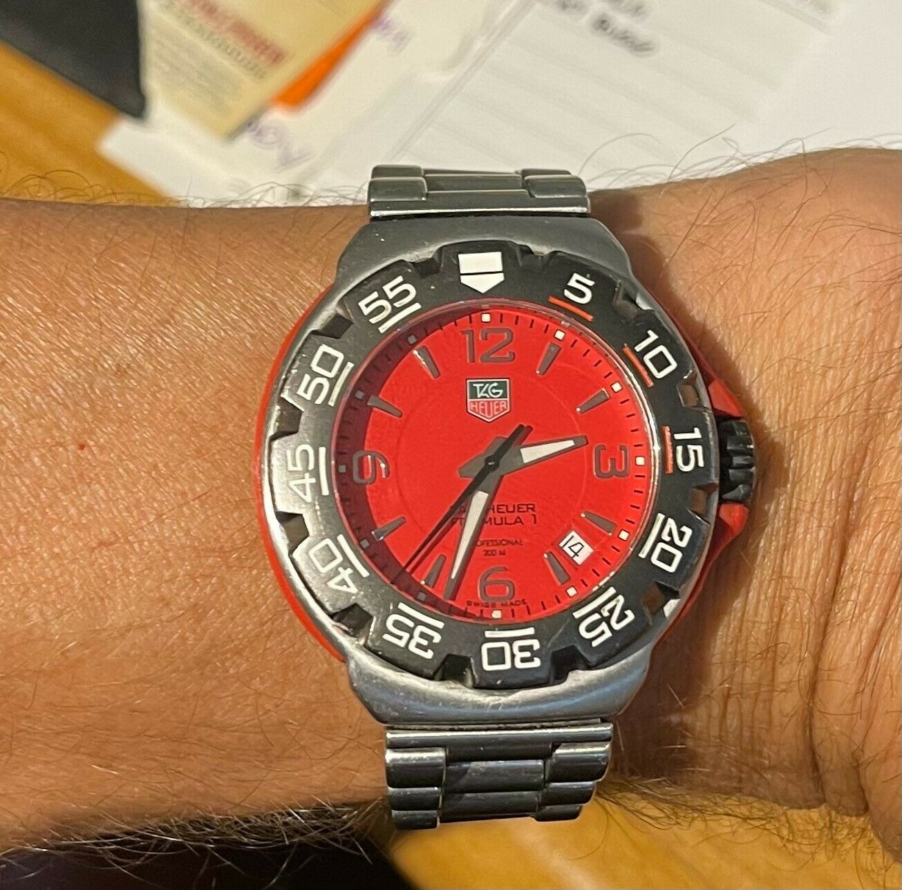 TAG HEUER Formula 1 Men's Quartz Watch WAC1113-0 Red Dial