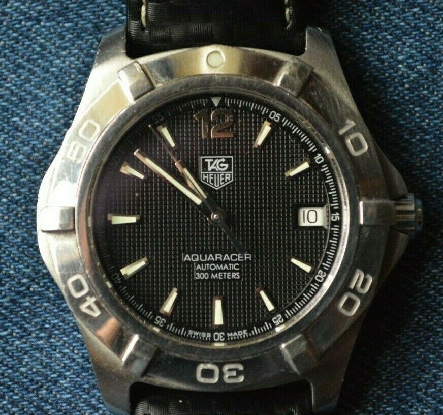 Tag Heuer WAF2110 Automatic Aquaracer Watch Calibre 5 Carbon Fiber Band WatchCharts Marketplace