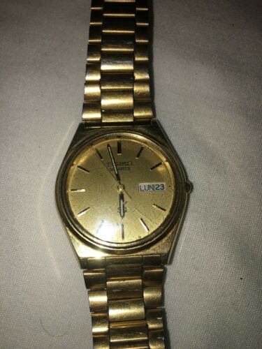 Vintage 1984 Seiko Quartz Watch 8123-7230 A1 Gold Tone~ 25 Years Great  American! | WatchCharts