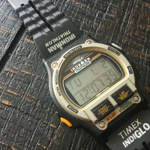 本物保証!  Mens Vintage 1993 Timex Watch 731-A Lap 8 Triathlon Man Iron 時計