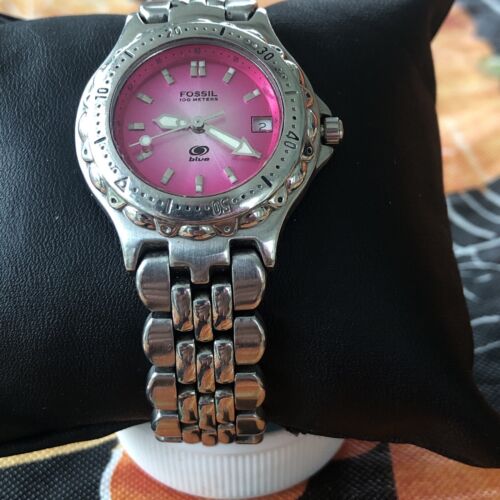 Pink face fossil cheap watch