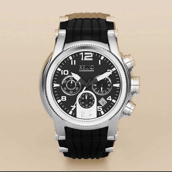 Relic Mens Chronograph Watch By Fossil Quartz Analog w/ DayDate Black ...