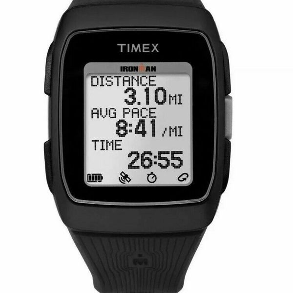 Timex TW5M11700, "Ironman" GPS Training Black Resin Watch, Alarm