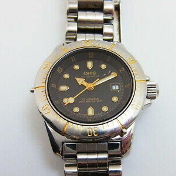 ORIS 7426 Automatic 25 JEWELS 35mm 200m Swiss Ladies Sapphire Diver's ...