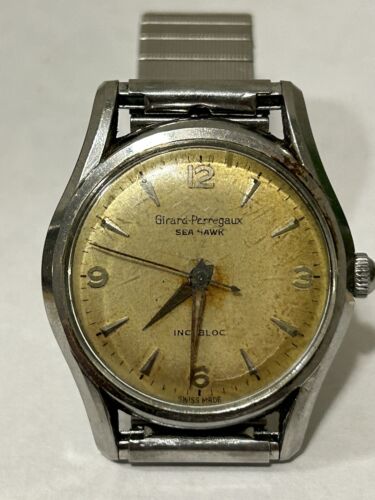 VTG 1950 s 60 s Girard Perregaux Sea Hawk Incabloc Mens Watch