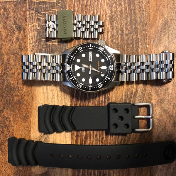 FS Seiko SKX013 with flat sapphire crystal and Strapcode jubilee
