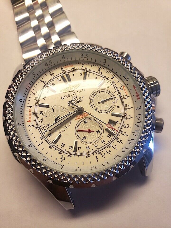 breitling b13048 stainless steel back chronographe 100m