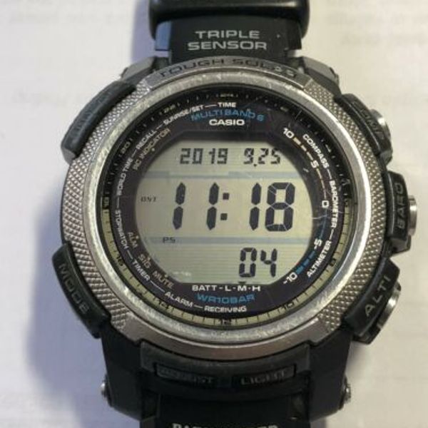 Casio PAW-2000 Pathfinder Triple Sensor Tough Solar Digital Watch ...