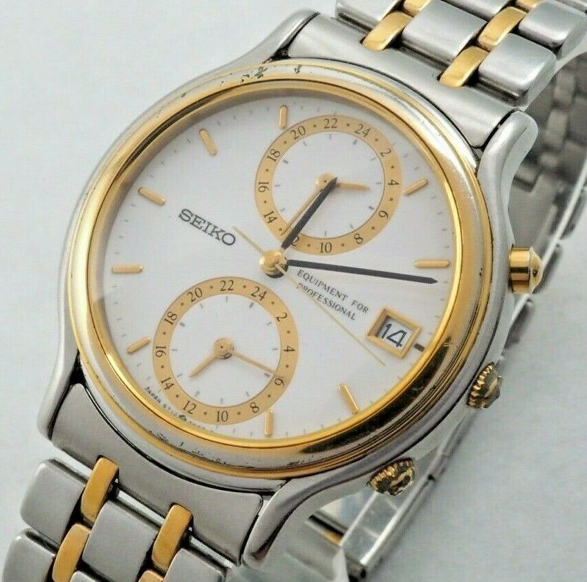 SEIKO クロノグラフ コンビ ゴールド 5T12-7A00 SBKT004 SEIKO Equipment For Professional / QUARTZ Date Ref.5T12-7A00