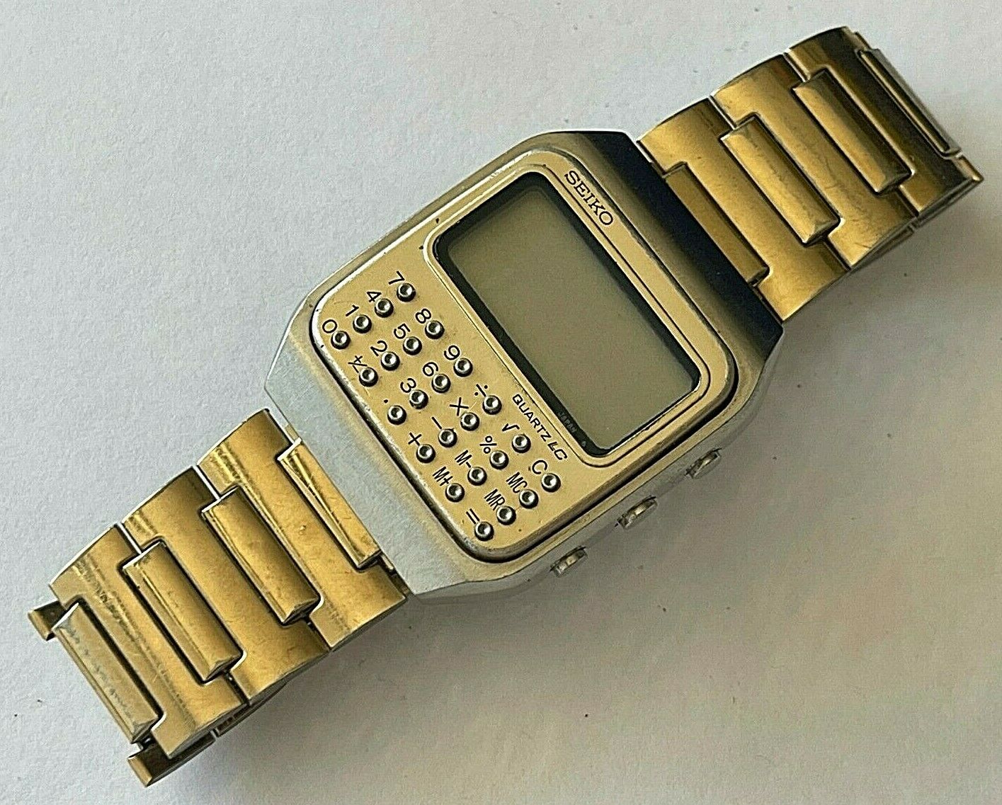 Vintage Seiko digital Calculator mens stainless steel watch, ref.# C153-5007  | WatchCharts
