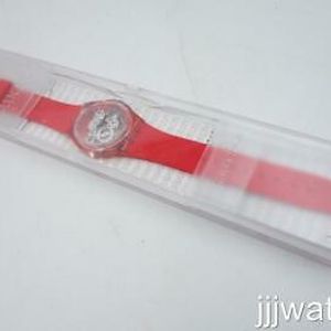 New Swiss Swatch Rosso Bianco Skeleton Red Silicone Watch 34mm Gr178 75 Watchcharts