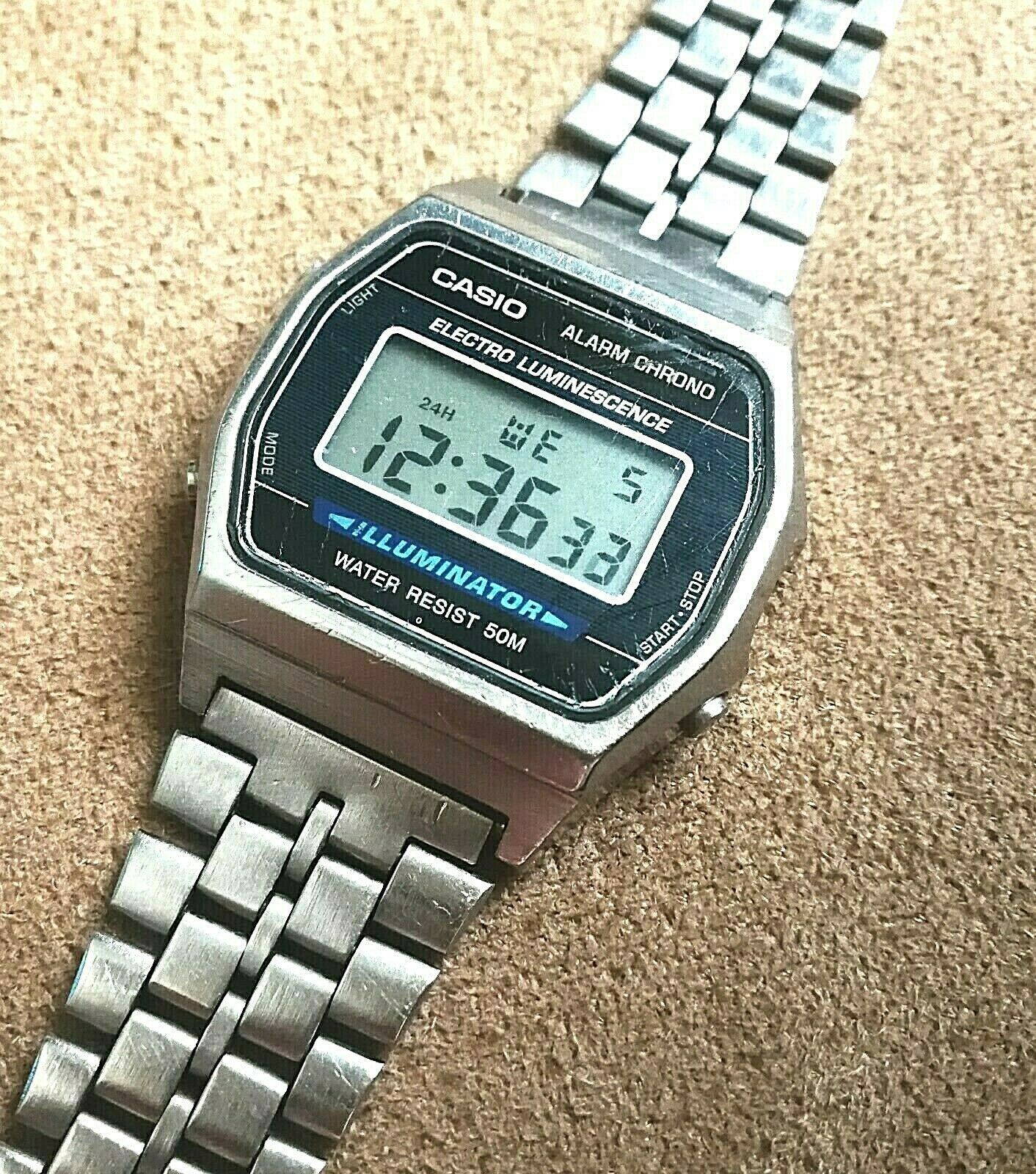 casio stainless steel case digital watch