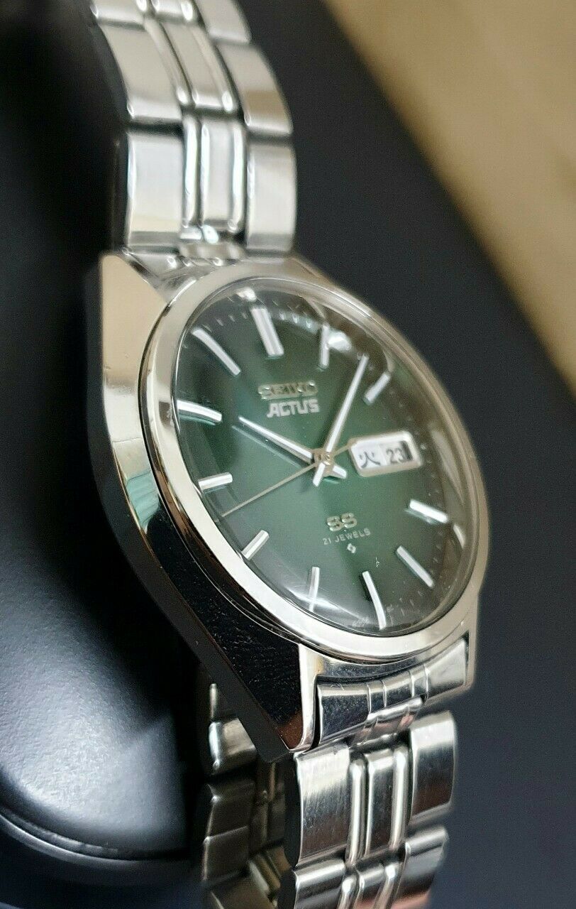 Seiko Actus SS 6306-8020 Green Dial Kanji Auto VTG Aug 1976