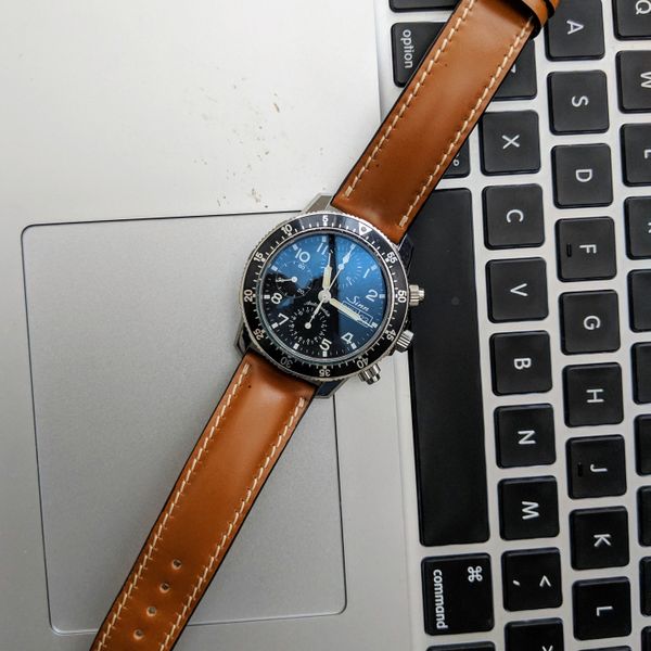 Sinn 103 St Sa Automatic Chronograph On New Sinn Tan Shell Cordovan