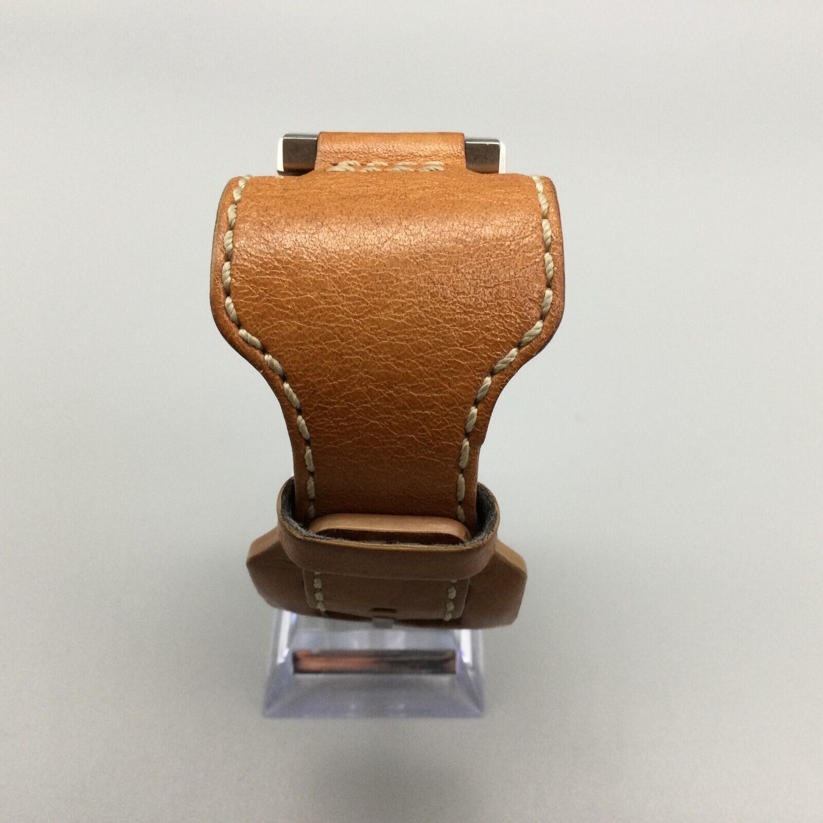 Fossil Womens Tank Watch 22mm Silver Tone Wide Leather Cuff Minimal New Battery Fossil Tank Watch Women Silver Tone Date Brown Leather Cuff  main image 2