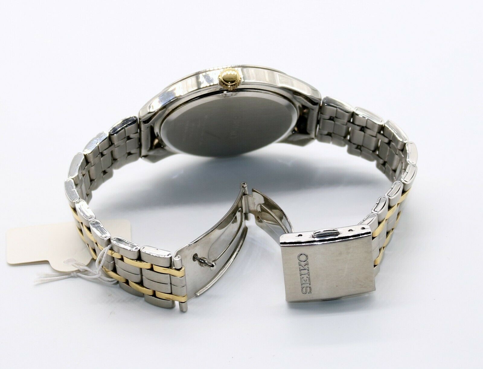 Seiko Men's Dress Watch Two Tone Gold Silver Stainless