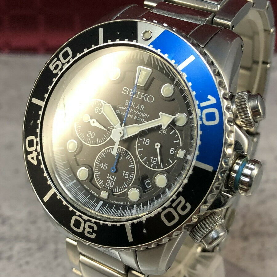SEIKO PROSPEX AIR DIVER'S 200m SSC017 Solar Chronograph Watches