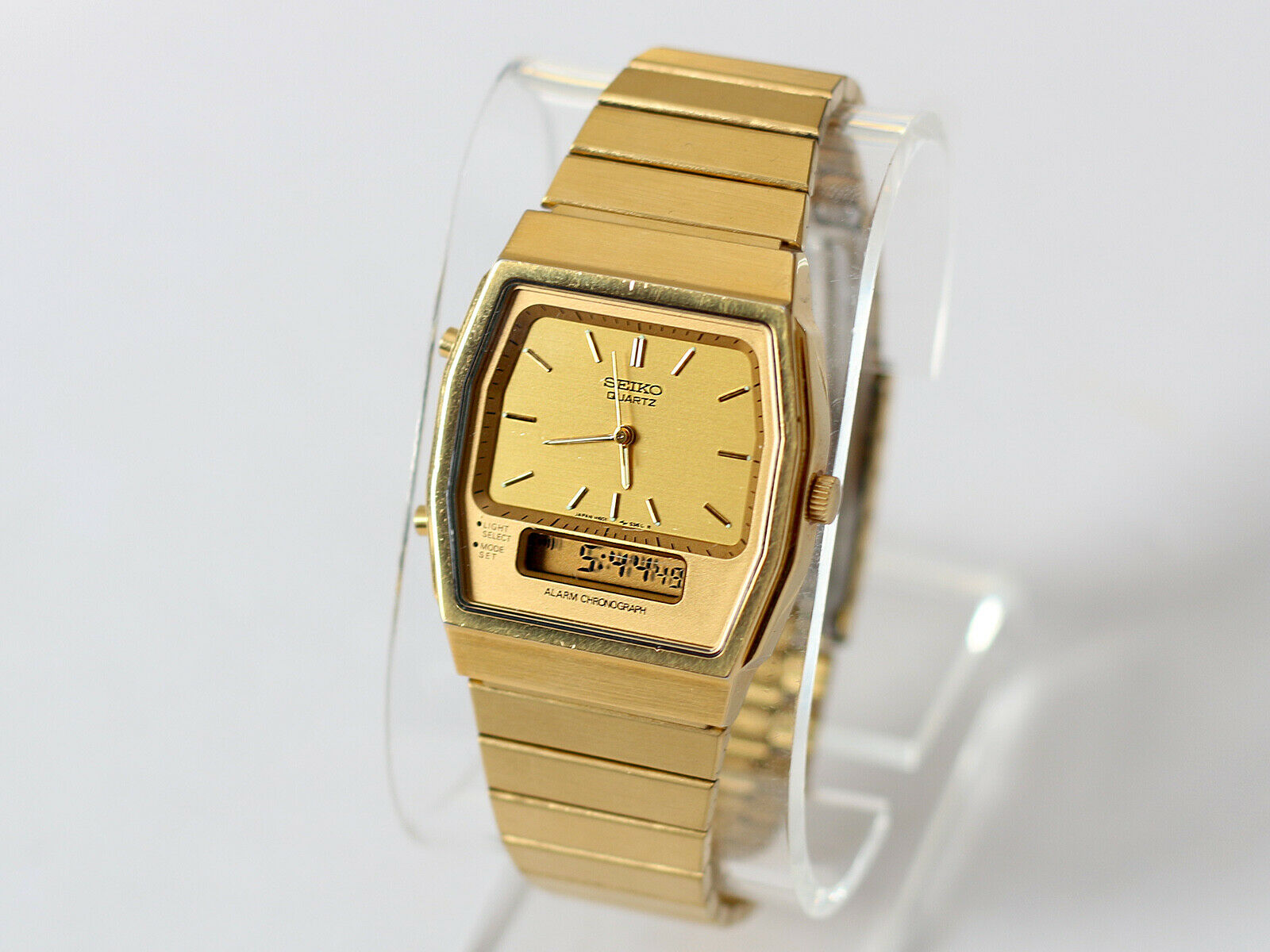 Vintage Seiko H601-5400 Analog Digital Men's Gold Tone Quartz