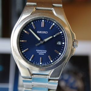 SEIKO Perpetual Calendar 100M Herrrenuhr, blaues Zifferblatt