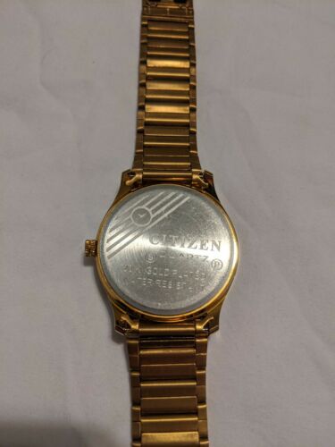 citizen quartz 23k gold plated water resistant