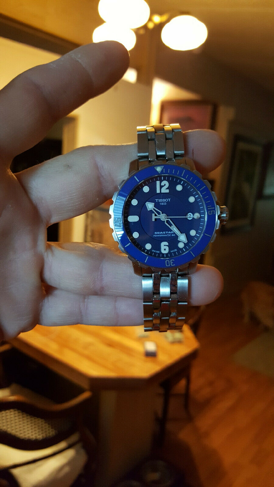 slightly used tissot seastar 1000 blue powermatic 80 automatic