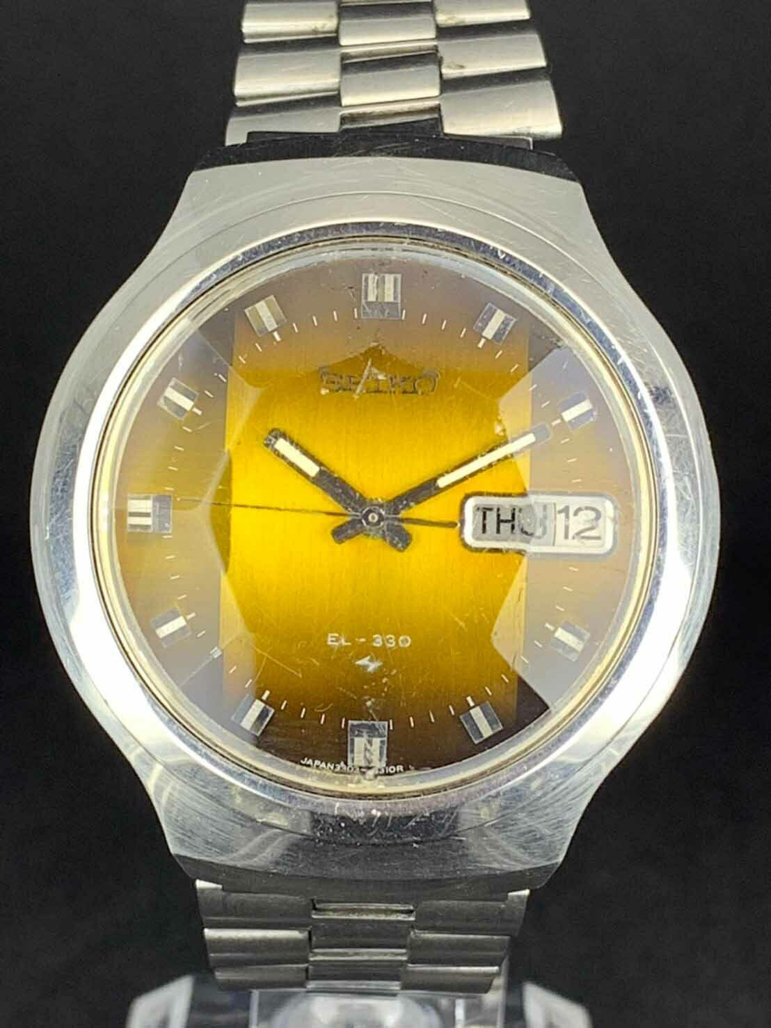 セイコー EL-330 SEIKO 希少 3303-8120E Vintage SEIKO EL-330 3303-8120E Wrist Watch Japan Original Band