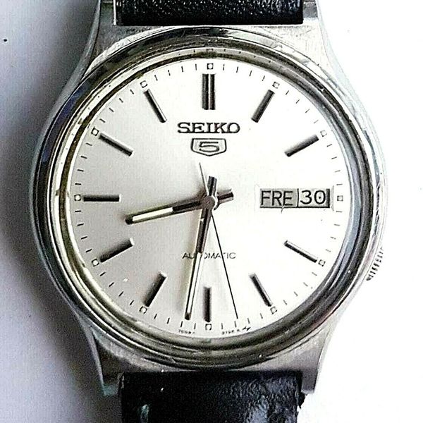 Montre Seiko Automatique Vintage 7009 - Inox, Cadran Bleu, Bracelet Acier, 17 Rubis