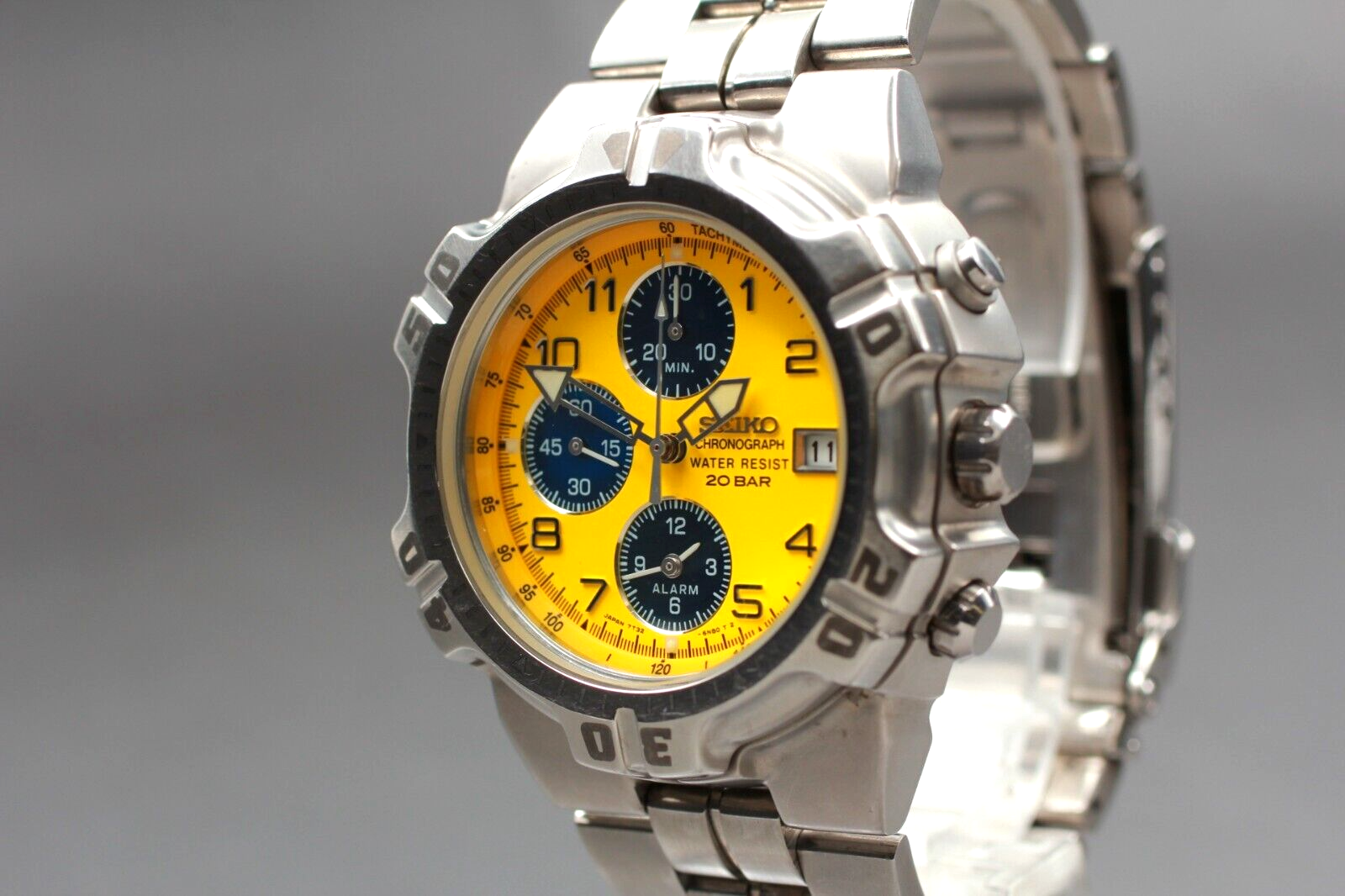 状態良好品 SEIKO 7T32-6K50 イエロー メンズ クォーツ 腕時計