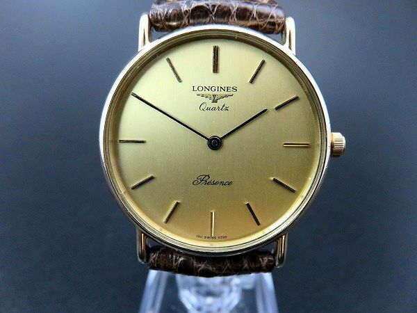 LONGINES Men s 150 6799 Presence Quartz Watch 18K Gold Plated