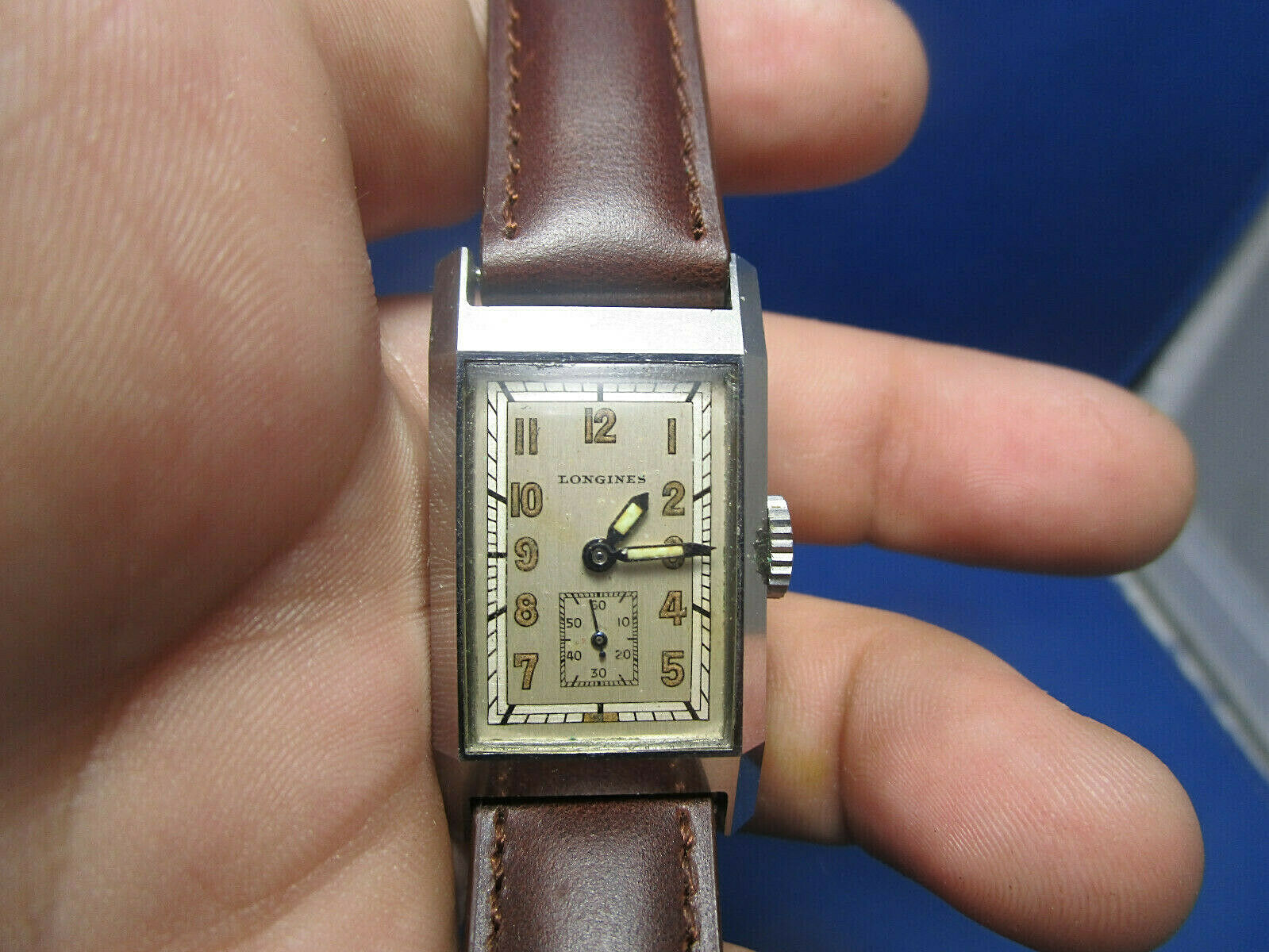 Vintage Longines Tank Mens wrist watch Mechanical Hand Winding