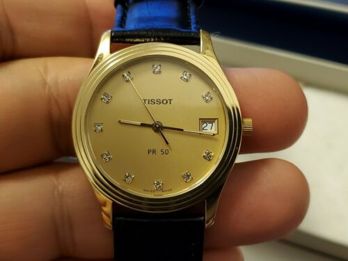 Rare Vintage Tissot PR50 J170/270K Diamonds Quartz Men's