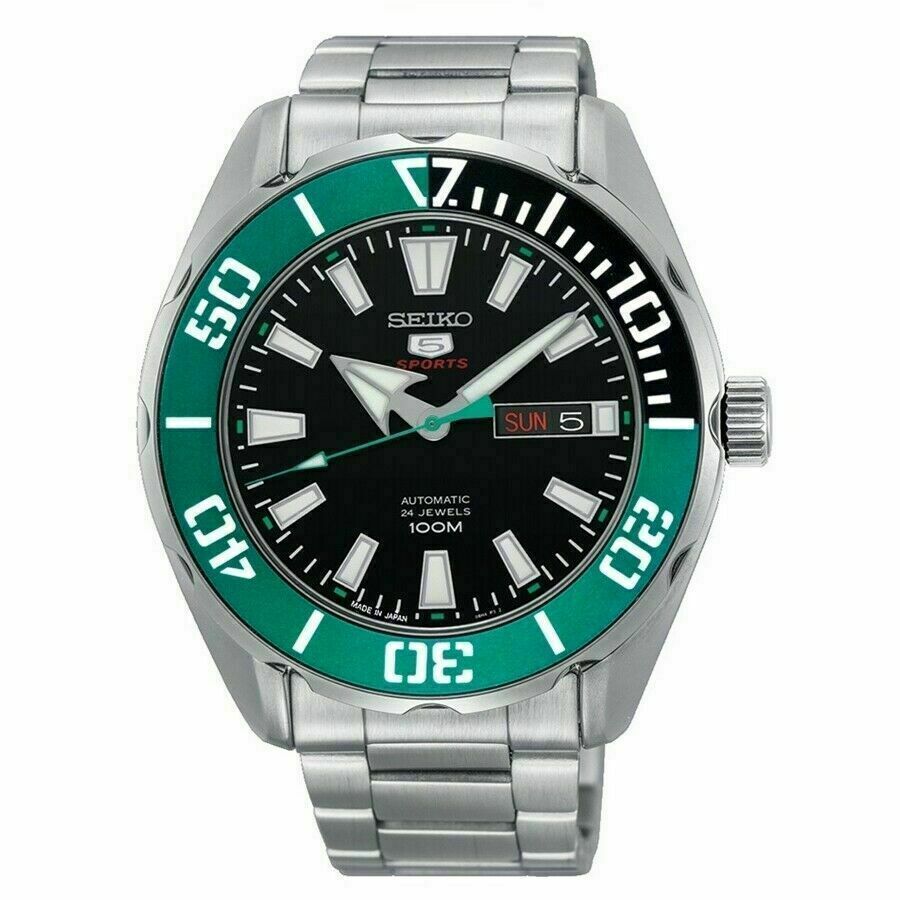 seiko 5 green bezel