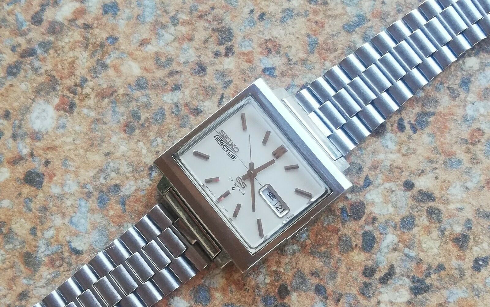 Vintage Seiko Actus SS 23 Jewels Auto 6106 5440 Kanji Square TV
