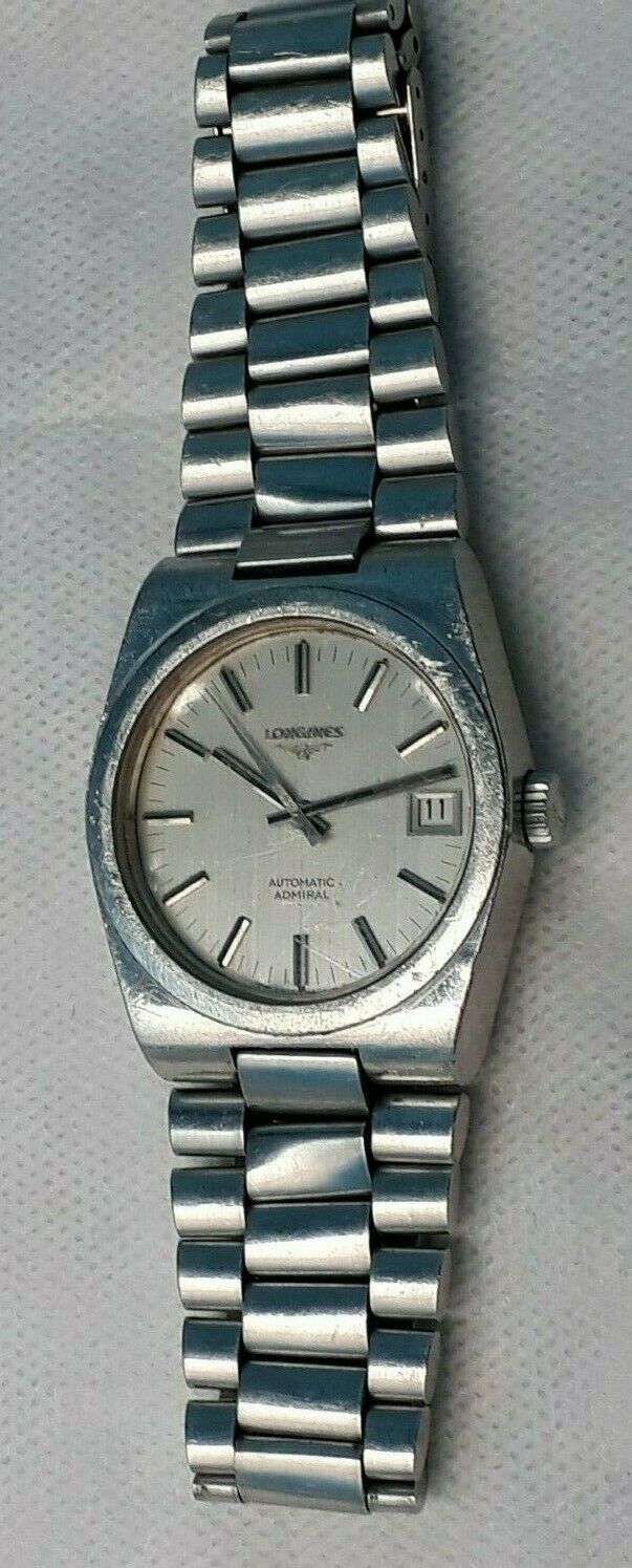 1960 s LONGINES ADMIRAL SQUARE CASE STEEL NO WORKING FOR REPAIR