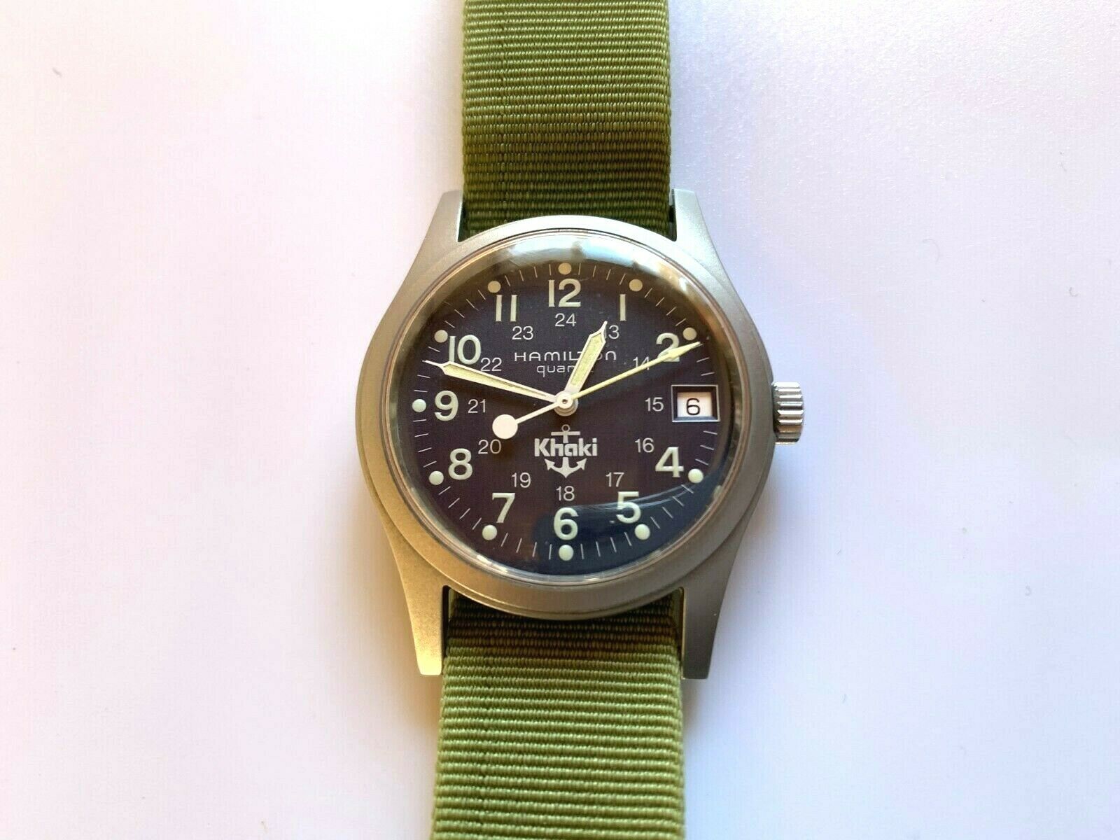 良品] HAMILTON Military Khaki Quartz 9797-