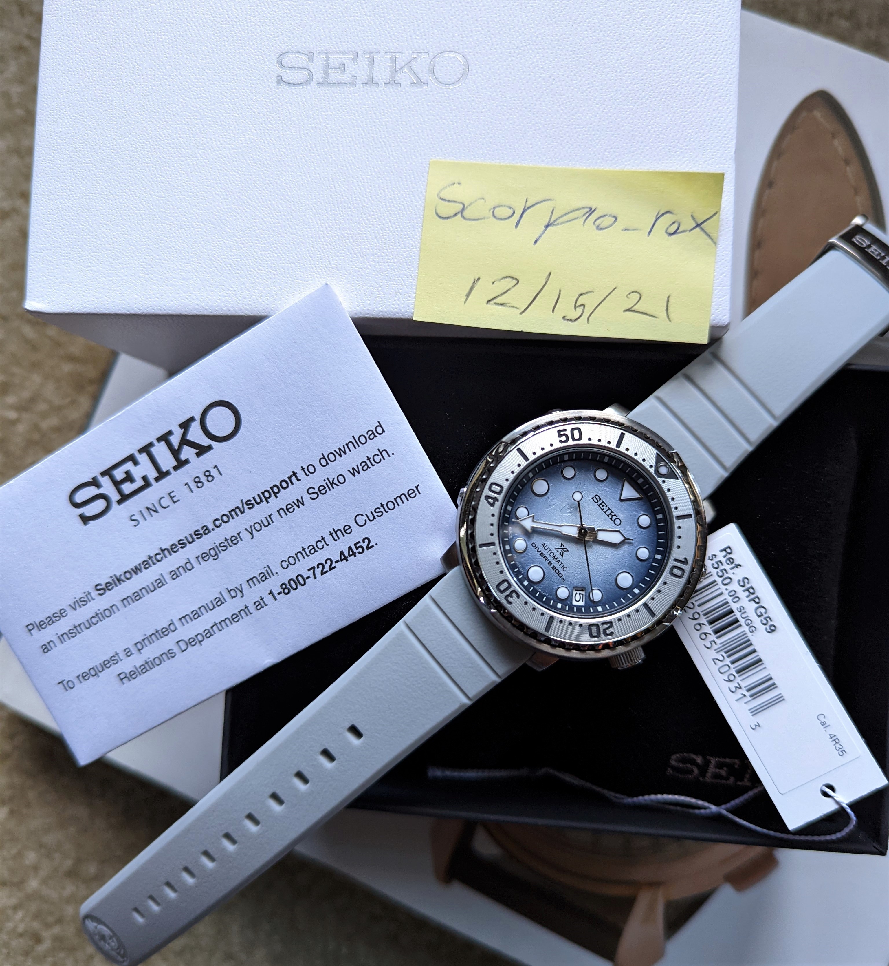 WTS] Seiko Prospex SRPG59 “Happy Feet” Baby Tuna - Full Kit | WatchCharts